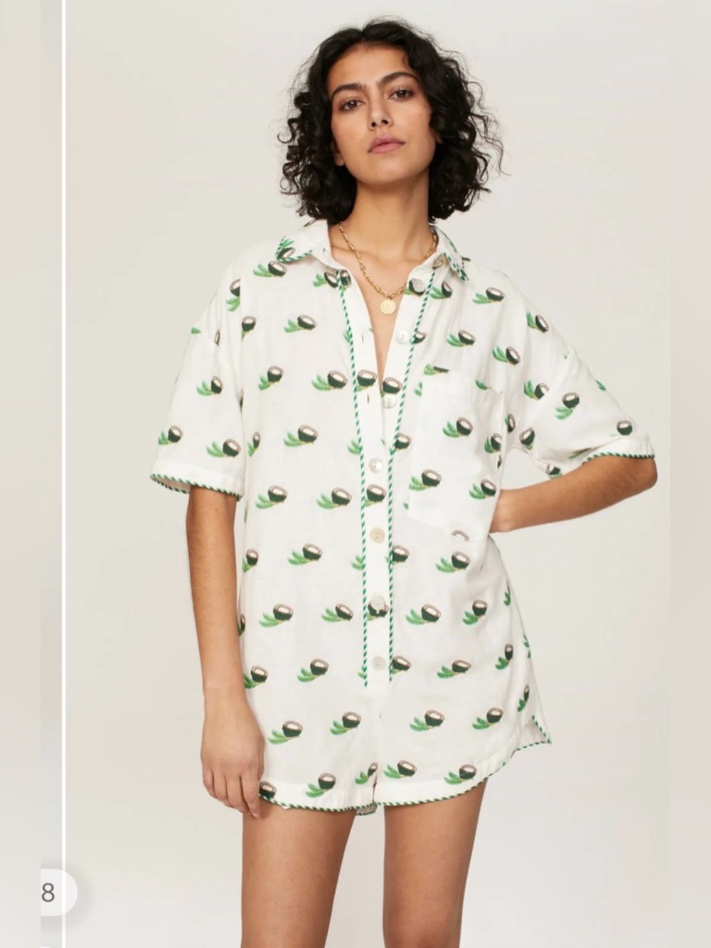 Farm Rio Coconut Embroidered Romper size small - Picture 5 of 11